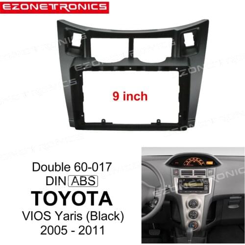 2Din Car DVD Frame Audio Fitting Adaptor Dash Trim Kits Facia Panel 9 For Toyota VIOS Yaris 2005-2011 Double Din Radio Player