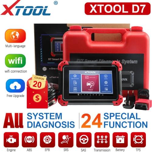 XTOOL D7 OBD2 Scanner Automotivo Car Diagnostic Tool Key Programmer Code Reader OBDII Key Coding full system diagnostic Tools