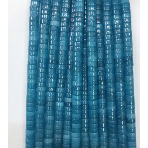 3*6MM Heishi Deep Blue Jade Disc Gemstone Small Natural Stone Rondelle Seed Spacer Volcanic Beads for Jewelry Bracelet Diy