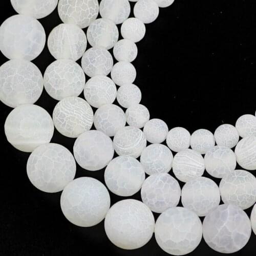 HGKLBB White Weathered carnelian beads Natural Stone 6/8/10/mm Matte Round Spacer Loose Beads For Jewelry Making Bracelet DIY