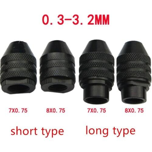 Electrical accessories three claw drill chuck 0.3mm to 3.2mm keyless rotary tools bit s adapter convert