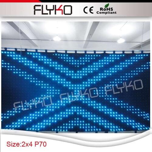 FLYKO factory price led stage curtains for sale p7 2*4m PC controller