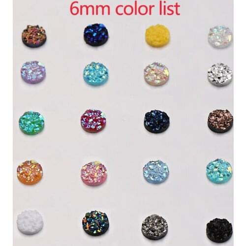 Fnixtar 100Pcs 6mm Candy Color Glitter Rhinestones Round Disc For Making Earring Pendants Necklace Jewelry Finding Accessories