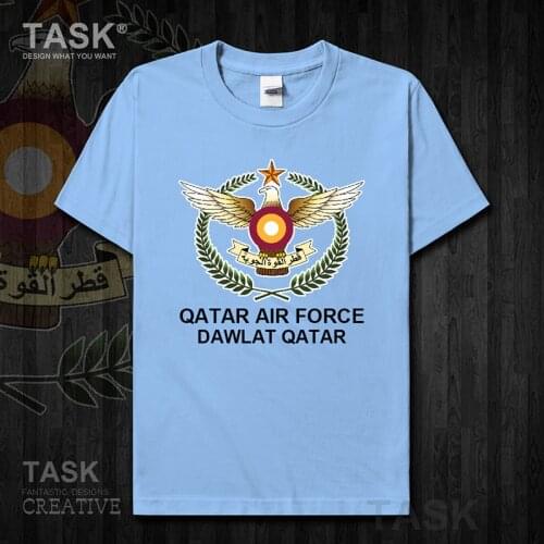 Air Force State of Qatar Qatari Dawlat QA t shirt new Tops Short sleeve clothes sports country cotton Army Tactical Military 01