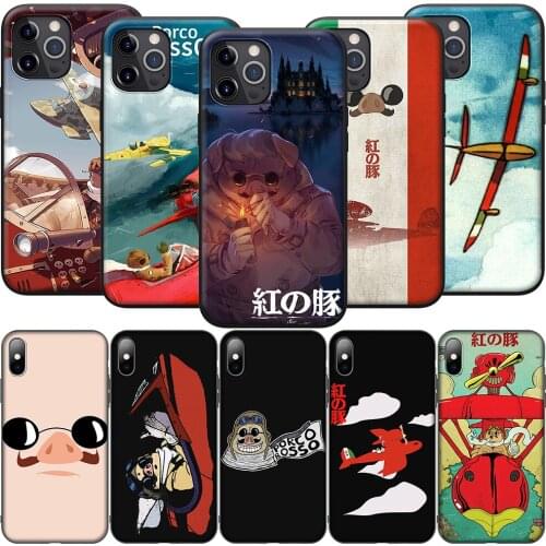 GX182 Porco Rosso Silicone Soft Case for iPhone 12 Mini 11 Pro XS Max XR X 8 7 6 6S Plus 5 5S SE 2020