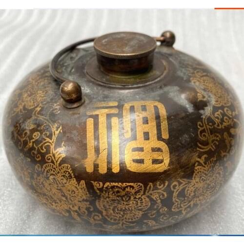 Imitation ancient Get old Pure copper warm Hand pot Collect Home FurnishingsDecoration