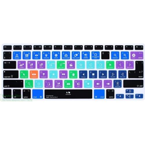 Final Cut Pro X Hotkey Shortcuts Keyboard Cover Silicone Skin For old Macbook Pro 13 15 Euro EU US for MacBook Air 13.3