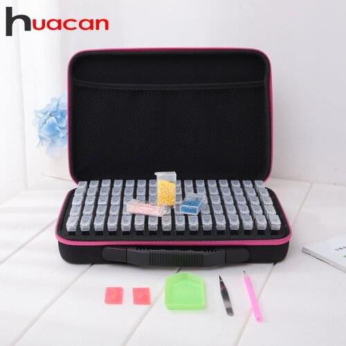 HUACAN DIY Diamond Painting Storage Box 80Grids Accessories 5d Diamond Embroidery Mosaic Plastic Box Tool Art
