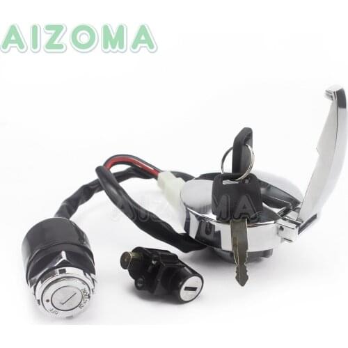 Motorcycle Oil Fuel Tank Gas Switch Ignition Lock Cap w/ Key For Honda FL350R CL400 GL500 GL650 VF500F CB 450 650 750 SC/C 81-07