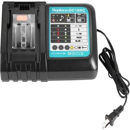 Li-Ion Battery Charger 3A Charging Current For Makita 14.4V 18V Bl1830 Bl1430 Dc18Rc Dc18Ra Power Tool Dc18Rct Charge Us Plug