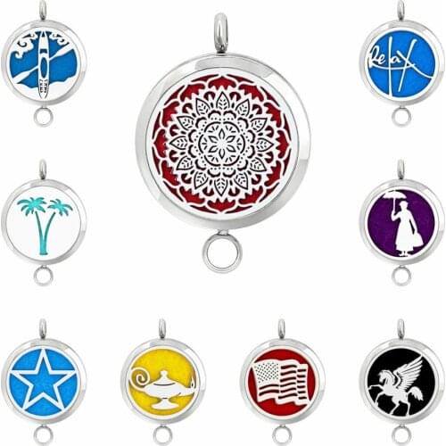 Relex 30mm Diffuser locket 316L Stainless Steel Magnetic Essential Oil Perfume Lockets Pendant free 10pads