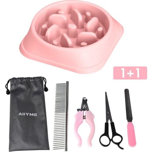 Dog Bowl Pet Slow Feeder ABS Anti Choking Cat Puppy Anti-Gulping Eating Dish Water Food Plate for Puppy Cats