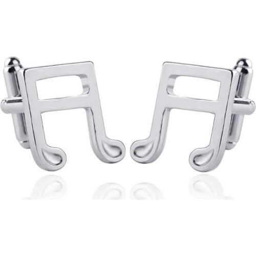 Fashion 1.9cm alloy rhodium plated NOTE charm new design french style cufflink xyc236