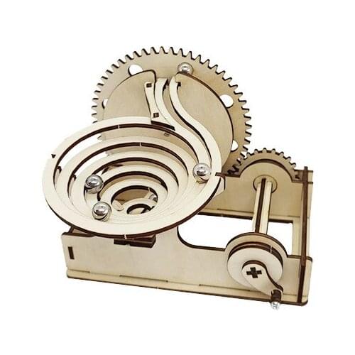 Marble Race Run 3D Wooden Puzzle Mechanical Kit Stem Science Physics Toy Maze Ball Assembly Model Building For Kids