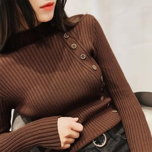 2020 New-coming Autumn Winter Turtleneck Pullovers Sweaters Primer shirt long sleeve Short Korean Slim-fit tight sweatershirts