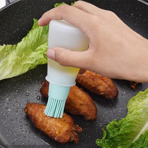Portable Silicone Oil Bottle Brush High Temperature Resistant Barbecue Kitchen Tools Household Baking Oil Brush Pancake Brush