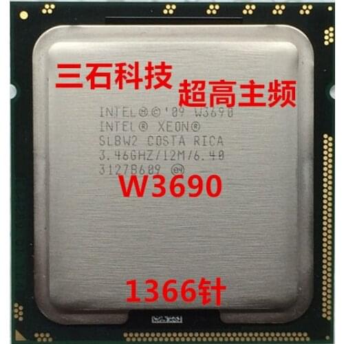 Intel Xeon W3690 w3690 CPU processor /3.46GHz /LGA1366/12MB L3 Cache/Six-Core/ server CPU