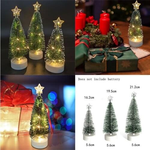 Christmas Table Decor Light Room Night Light Simulation Led ChristmasTree New Year 2022 Decor Navidad Decoraciones Para El Hogar