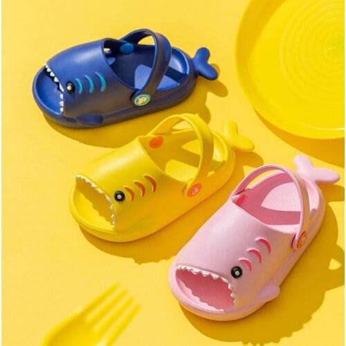 Summer Shark Kids Sandals For Boys Girls Shoes Home Slippers For Children Kids Shoes Non-slip EVA Outdoor Beach Sandals 1-5Y