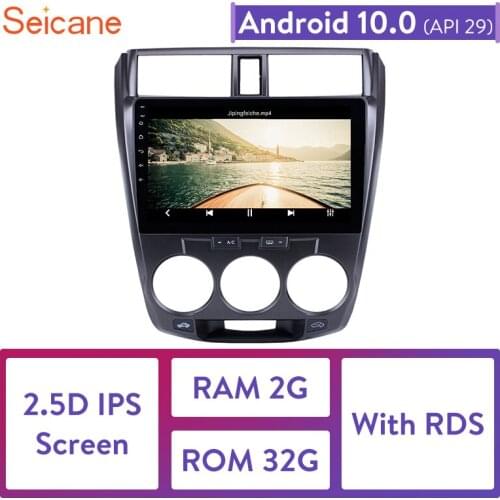 Seicane Android 10.0 2DIN 10.1" Car Radio with Bluetooth GPS Navigation FM WIFI for 2011-2016 Honda CITY support OBD2 TPMS