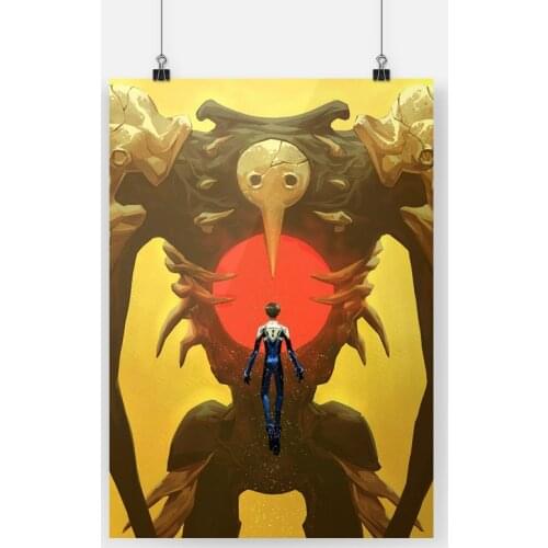 Shinji Ikari Sachiel Anime Framed Wooden Frame Canvas Poster Painting Wall Art Decor Living Room Study Home Decoration Prints