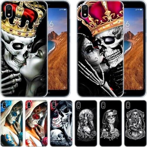 Luxury Silicone Case Dead kiss Sugar skull for Xiaomi Redmi K20 Pro 7 7A 6 6A 4X 5 Plus S2 GO Note 8 7 6 5 Pro 4 Fashion