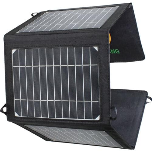 Folding 14W 5v Solar Panels Portable Foldable Waterproof Dual USB Solar Panel Charger Power Bank for Phone Battery