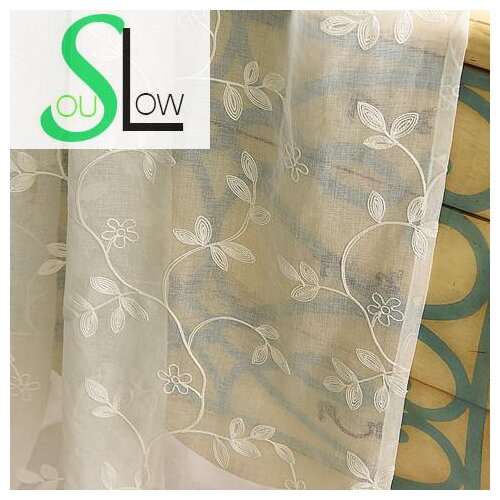 Slow Soul White Curtains Bedroom Living Room Pastoral Floral Curtain Tulle Cortinas For Kitchen Sheer And French Window Rideaux