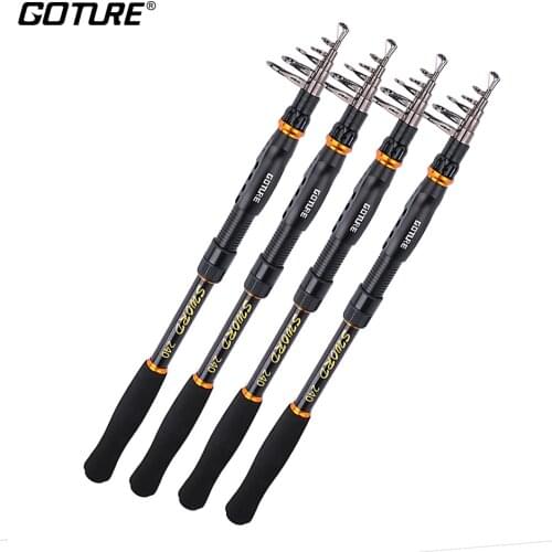Goture Telescopic Fishing Rod Sea Fishing Pole Saltwater High Carbon Fiber Spinning Fishing Rod 2.1m 2.4m 2.7m 3.0m 3.6m