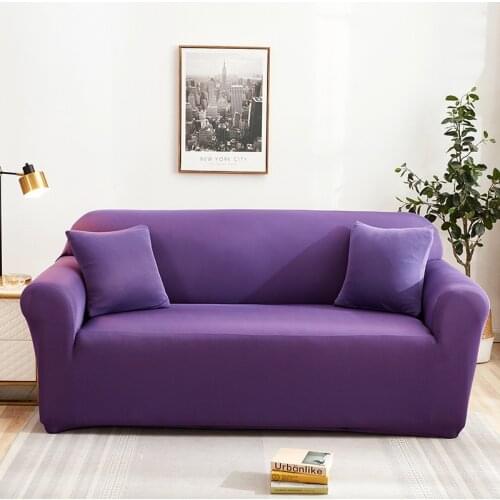 Bright Solid Color Stretch Sofa Cover Elastic Slipcoversfor Living Room Sectional Corner Chair Protector Couch 1/2/3/4 Seater