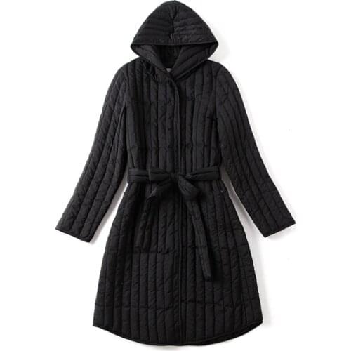 Women newest hooded long duck down jacket female fashion slim warm original coat lady winter Europe and America down clothes