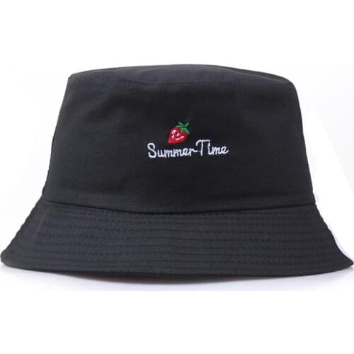Panama Strawberry Bucket Hat Men Women Summer pineapple cotton Banana embroidery Bob Cap Hip Hop Gorros Fishing Fisherman Hat