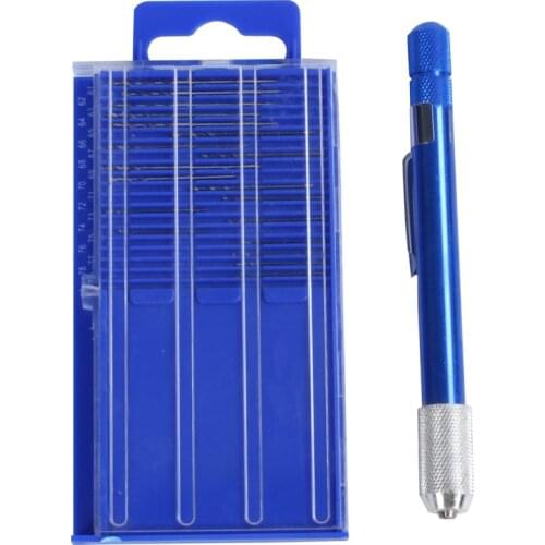 17pc Fine Tiny Numbered 61-80 Mini Jewelers Drill Bit Set Pin Vise Chuck Vice
