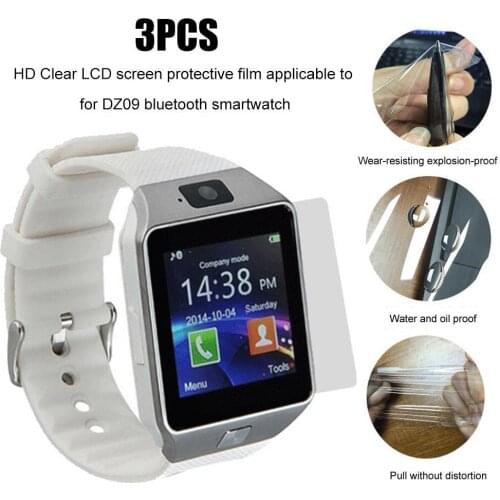 3Pcs/Set HD Clear LCD Screen Protector Films Anti Scratch Clear Watch Front Films For DZ09 Bluetooth Smart Watch High-Quality