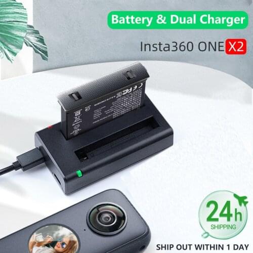 Insta360 One X Battery and Charger with Cable and Universal Insta360 One X2 Batteries for Insta 360 Action Camera Accessories