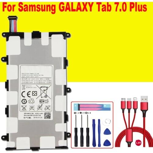 SP4960C3B Battery For Samsung GALAXY Tab 7.0 Plus P3110 P3100 P6200 P6210 Replacement Tablet Battery 4000mAh+USB cable+toolkit