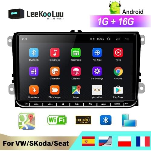 LeeKooLuu Car Multimedia player Android 8.1 GPS 2Din Car Autoradio Radio For VW/Golf/Polo/Tiguan/Passat/b7/b6/leon/Skoda/Octavia