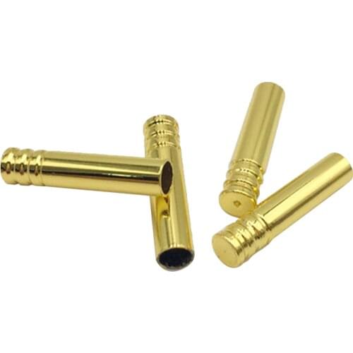 Coolstring 4pcs/1Set 4.0*25mm Flat Mouth Metal Aglets Plating DIY Round Bullet Tips For Sweatshirt Hoodies Laces Shoelaces Head