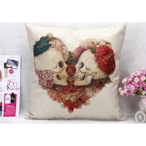 Halloween mexican sugar skull cushion Cover decorative throw pillow sofa home decor almofada cojines decorativos coussin AQW