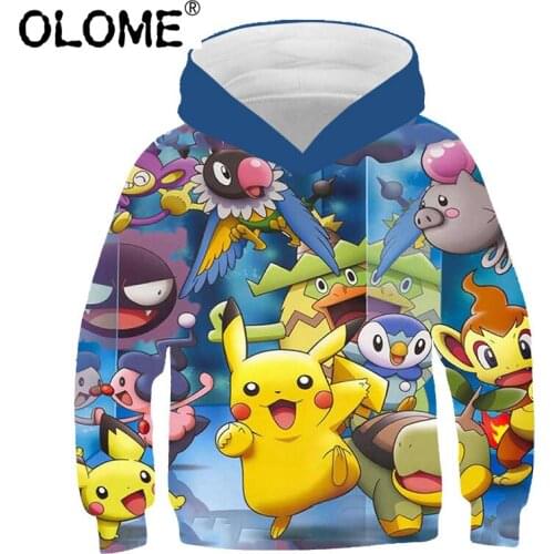 3D Children Hoodies Anime Kids Sweatshirt Togepi Onix Graphic Boy Streetwear OLOME Fashion Girls Pullover Tops Teenager Clothing