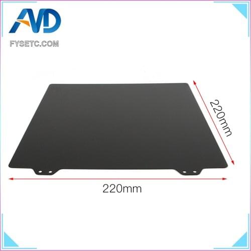220x220mm Double Sided Textured PEI Spring Steel Sheet Powder Coated PEI Build Sheet For Anet A8 A6 Wanhao I3 Ender-5