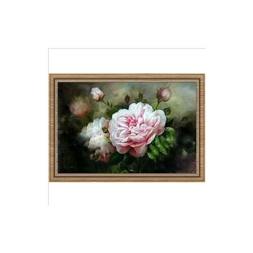 Printed Fabric Factory Shop Cross Stitch Kit Peony Flower Oil Painting Dreamlike Free Shipping