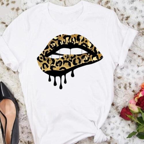 Women Leopard 2021 Cute New Trend Clothing Sexy Lip Summer Sexy Tshirts Fashion Clothes Stylish T Top Lady Print Tee T-Shirt