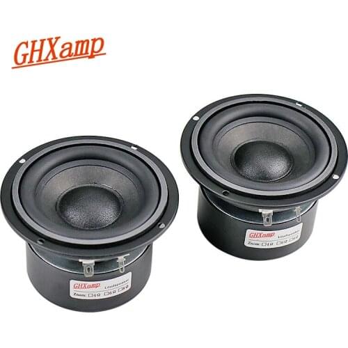 GHXAMP 3.5 Inch Subwoofer Bass Speaker 104MM HiFi 4OHM 30W Dual Magnetic Woofer Long Stroke for Home Audio Unit NEW 2pcs