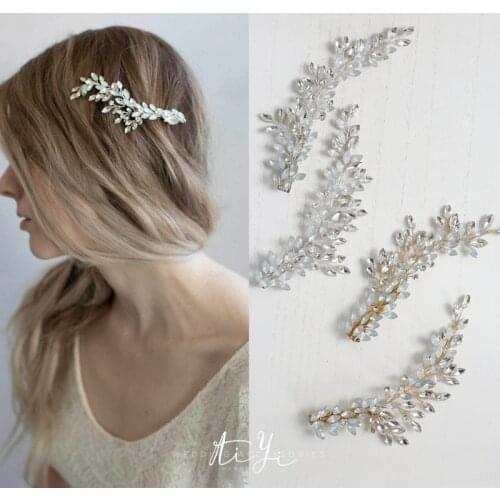 2pcs New pure crystal barrettes women girls party hair wear Protein Crystal Hair Clip Bridal hair accessories