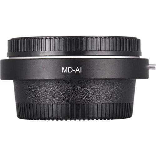 MD-AI Lens Mount Adapter Ring with Glass Lens for Minolta MD MC Mount Lens to Fit for Nikon AI F Mount Camera