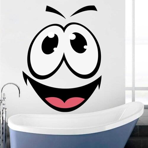 Cute expression wall sticker for bathroom decoration decal Happy expression kids room Bedroom Livingroom Decal home decor HY658
