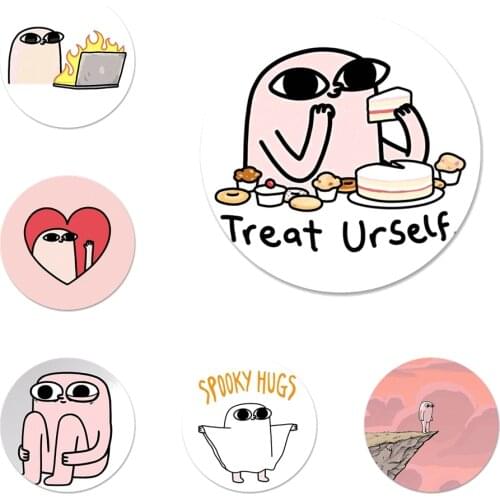 Cute Pink Cartoon Funny big eyes ketnipz Icons Pins Badge Decoration Brooches Metal Badges For Clothes Backpack Decoration