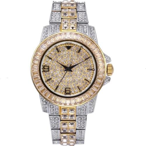 Fashion Classic Arabic Watch Men Top Brand Luxury Men Watch Waterproof Male Clock Full Diamond Quartz Iced Out Watch With Box