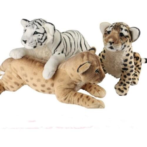 Soft Stuffed Tiger Plush Pillow Animal Lion Peluche Kawaii Doll Realistic Leopard Cotton Girl Toys Christmas Gift